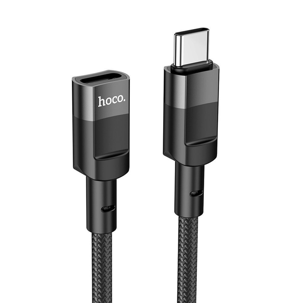 Adaptor OTG USB-C la USB-C (mamă-tată) 3A, Hoco U107, 1.2 m, negru