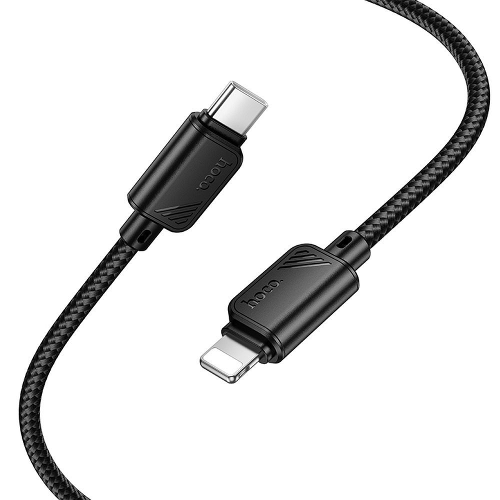 Cablu de date și încărcare USB-C la Lightning, PD 27W, 1m, Hoco X113, negru