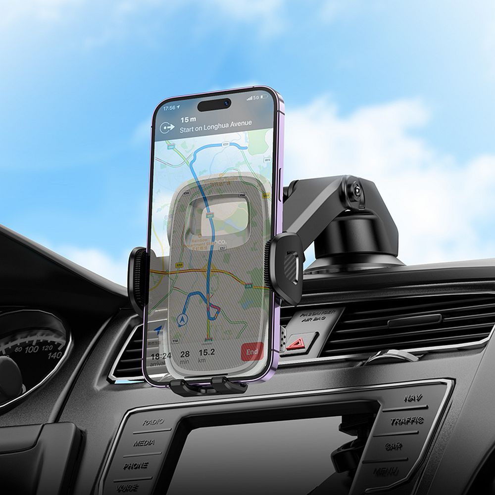 Suport auto hoco. pentru parbriz / consolă centrală H15 negru închis