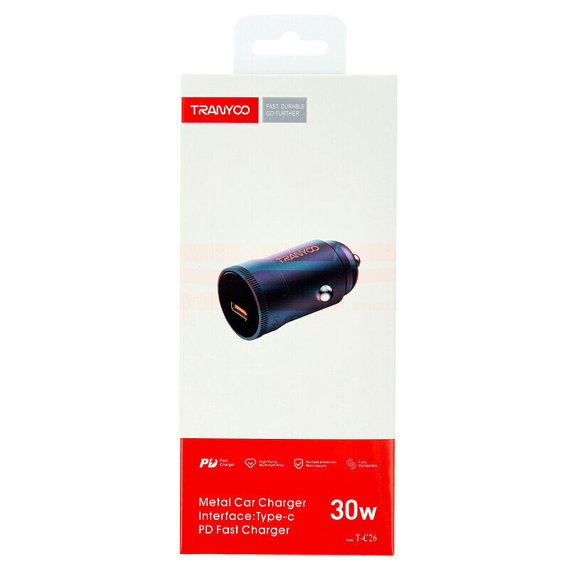 Incarcator auto Type-C PD 30W TRANYOO T-C26 BLACK