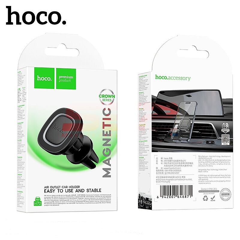 Suport auto magnetic pentru grila de ventilatie Hoco H72