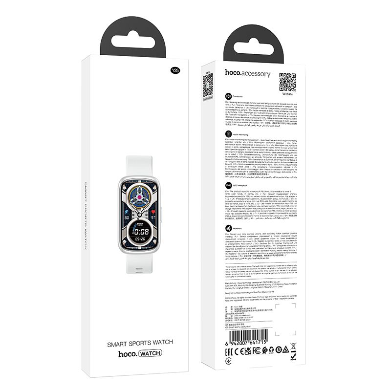 Smartwatch hoco. IP68 Y25, argintiu