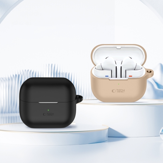 Carcasă TECH-PROTECT din silicon Hook compatibila cu Samsung Galaxy Buds 3 / 3 Pro, negru