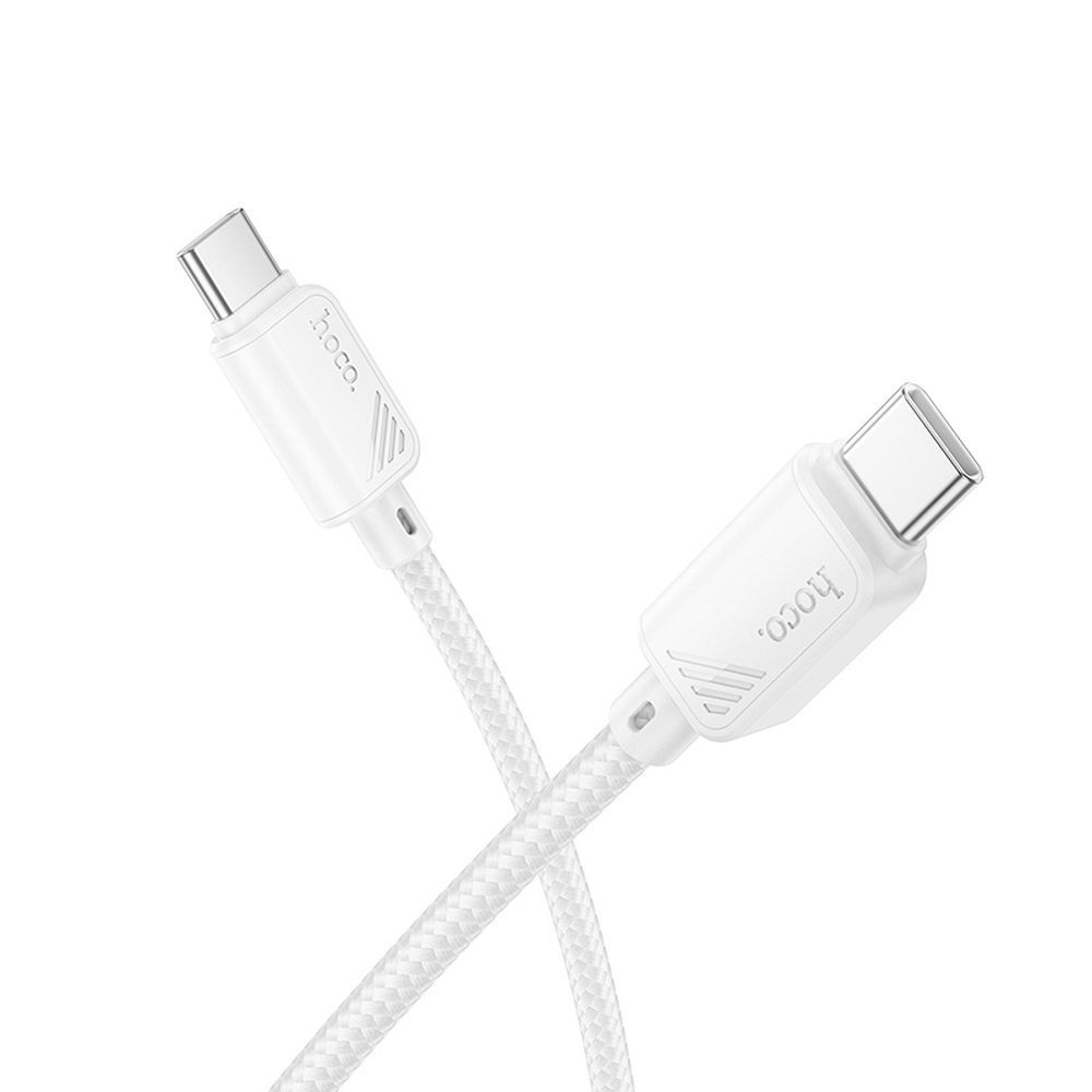 Cablu date și încărcare USB-C la USB-C, 3A, 60W, 1m, Hoco X113, alb