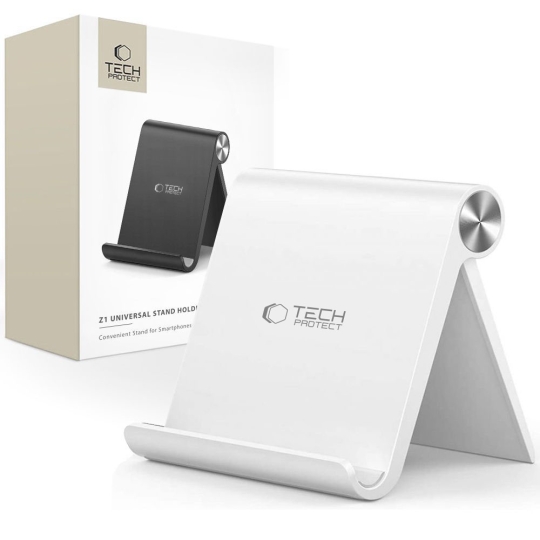 Suport universal pentru tabletă și telefon, Tech-Protect Z1 V2, alb