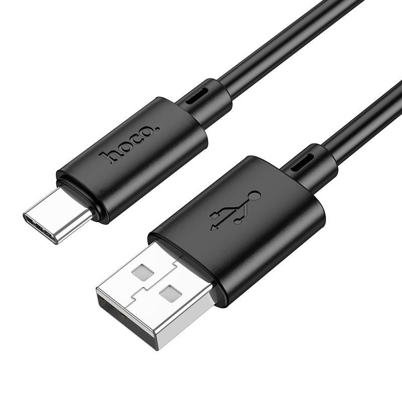 Cablu date și încărcare hoco. USB-A la USB-C, 3A, 2m, X88, negru