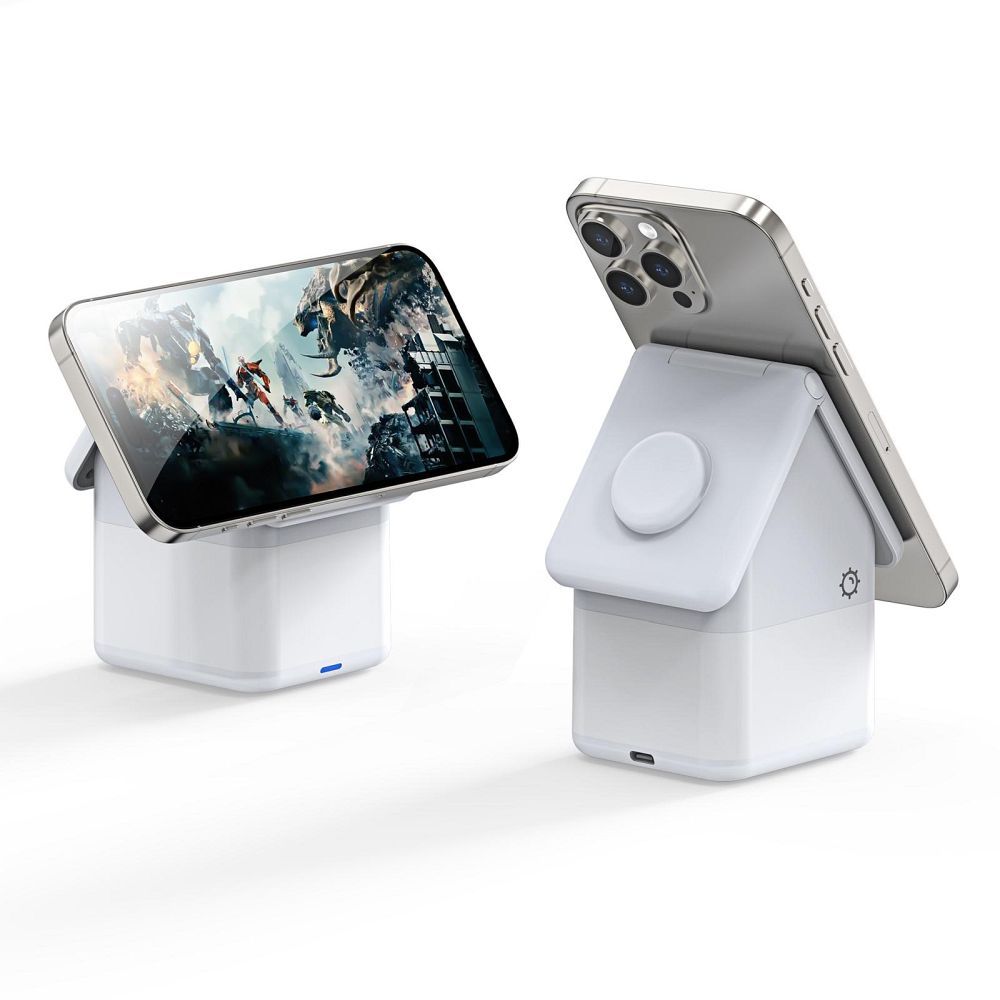Încărcător wireless DUZZONA 4 în 1, 15W, alb