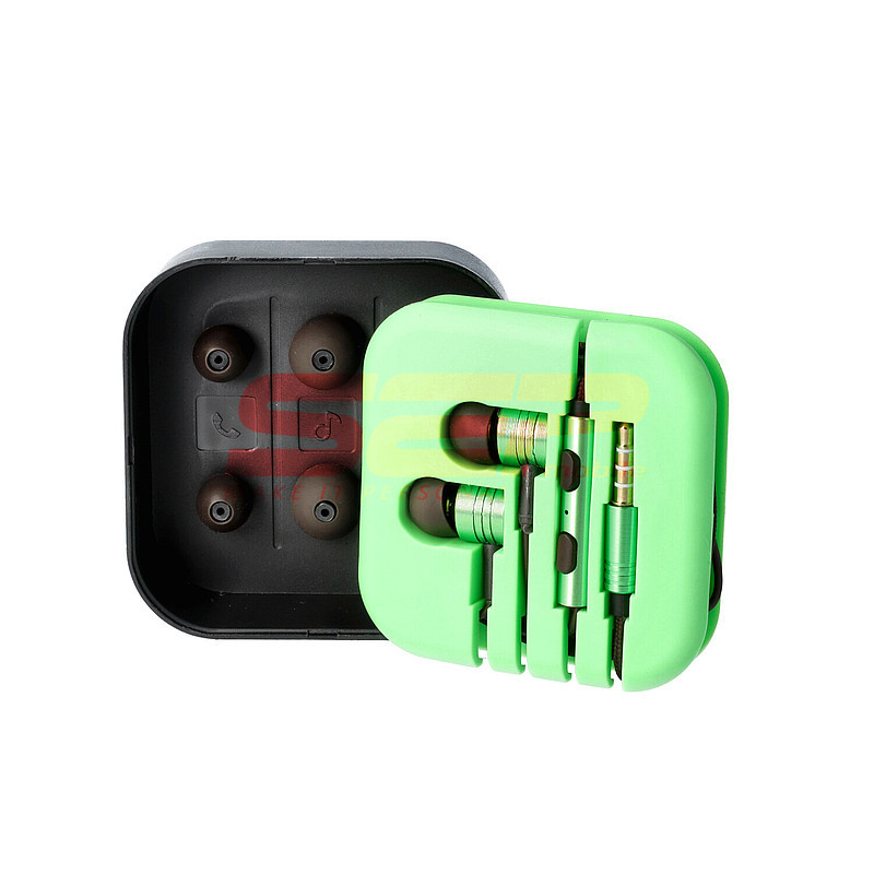 Casti audio In-Ear Stereo Metal universal 3,5mm GREEN