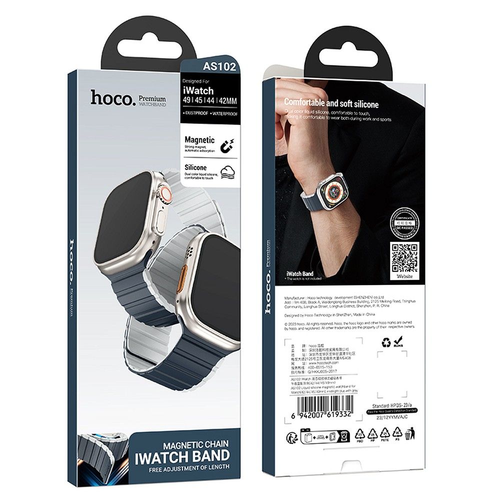 Curea hoco. pentru Apple Watch 42 / 44 / 45 / 49 mm, albastru cu gri