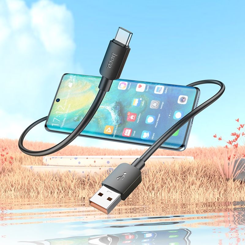 Cablu date și încărcare USB-A la USB-C, PD 6A, 100W, 1m, Hoco X96, negru