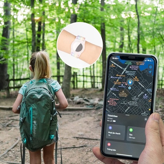 Husă și curea pentru copii TECH-PROTECT Nylon compatibilă cu Apple AirTag, albastru