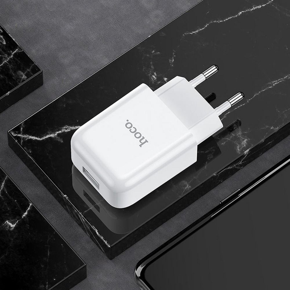 Încărcător de telefon Hoco, USB-A 2A 10W N2, alb
