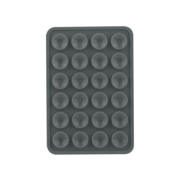 Pad silicon cu ventuze pentru fixare telefon / baterie externă, gri