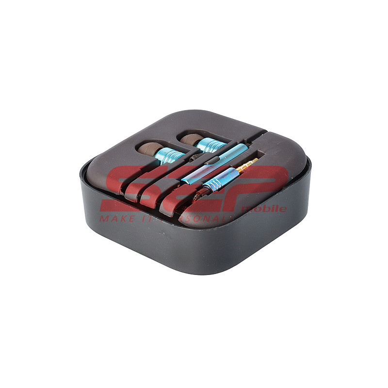 Casti audio In-Ear Stereo Metal universal 3,5mm BLUE