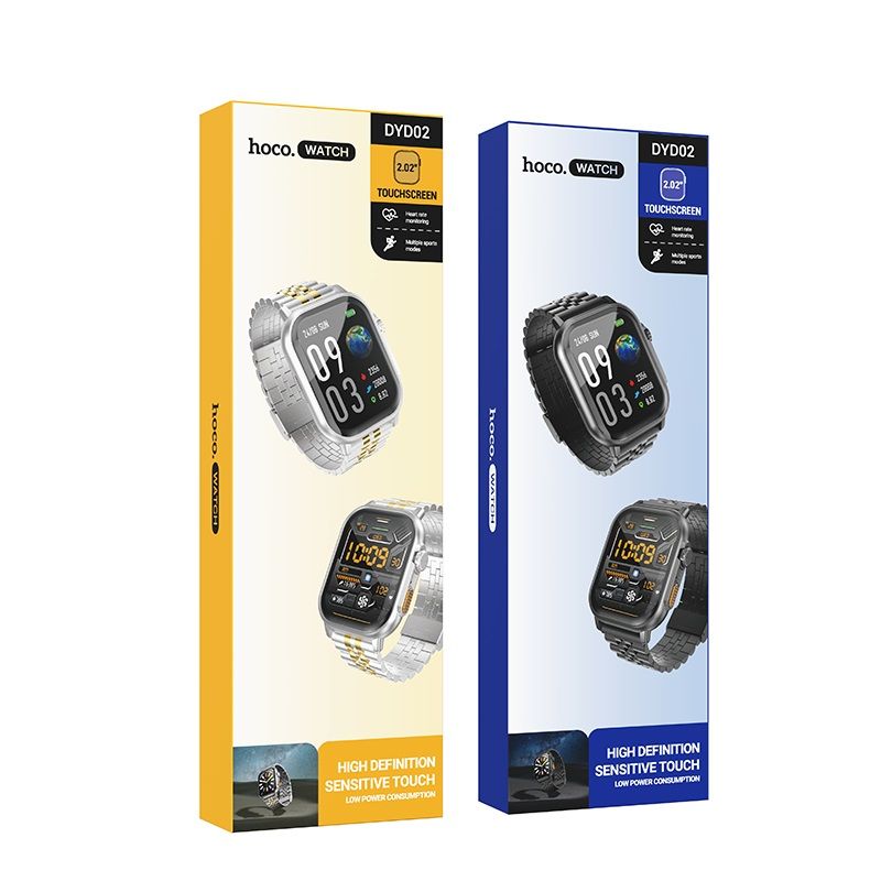 Smartwatch hoco. 2,02″ TFT cu funcție de apel DYD02 auriu cu argintiu