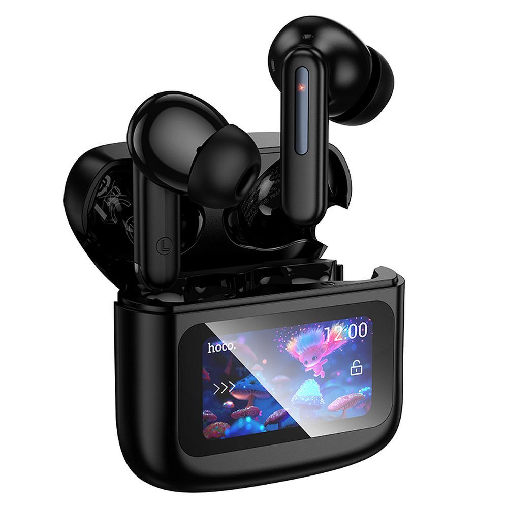 Căști wireless hoco. bluetooth cu ecran tactil TWS EQ14 negre