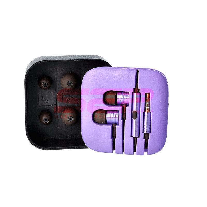Casti audio In-Ear Stereo Metal universal 3,5mm PURPLE