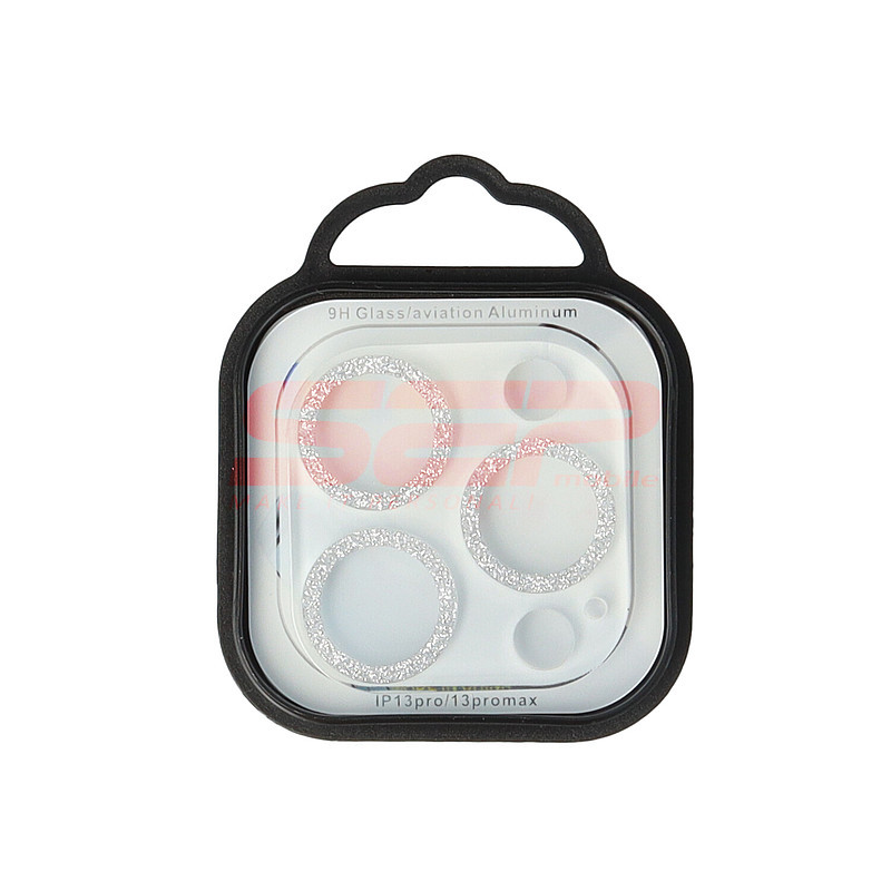 Protectie sticla camera foto Glitter Apple iPhone 13 Pro SILVER