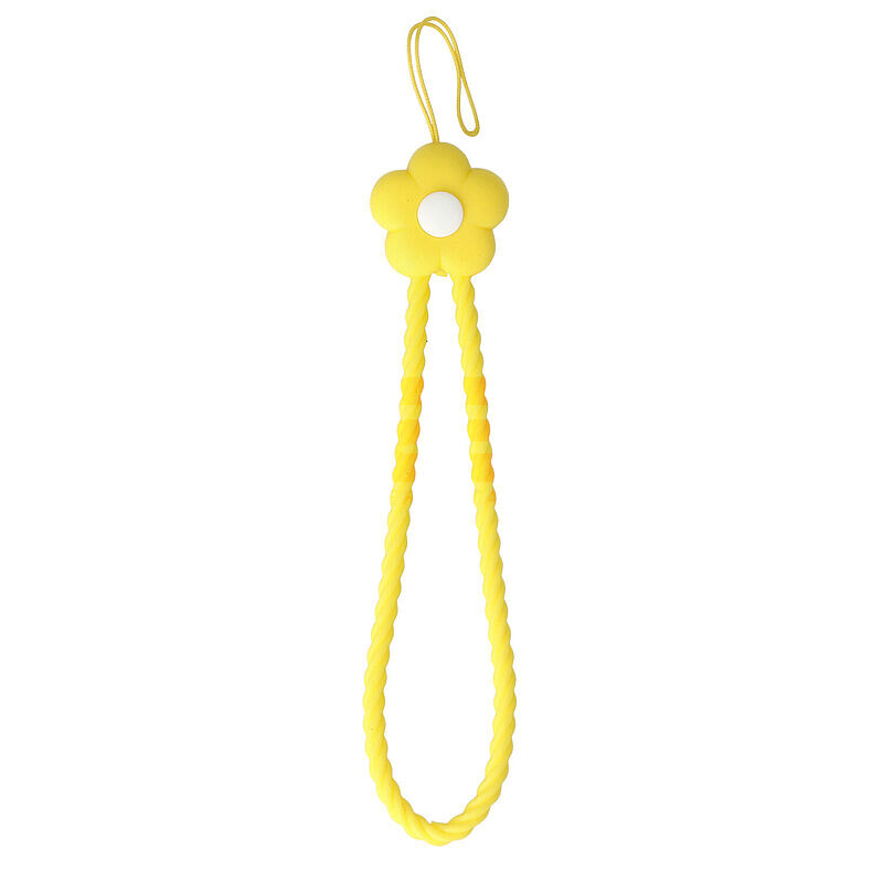 Accesoriu tip bratara din silicon Flower pentru husa telefon mobil YELLOW