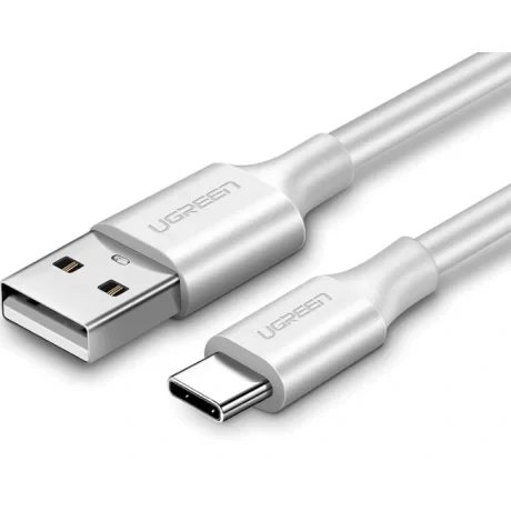 Cablu date Ugreen cu fast charging, USB-A la USB-C, 0.25 m, alb