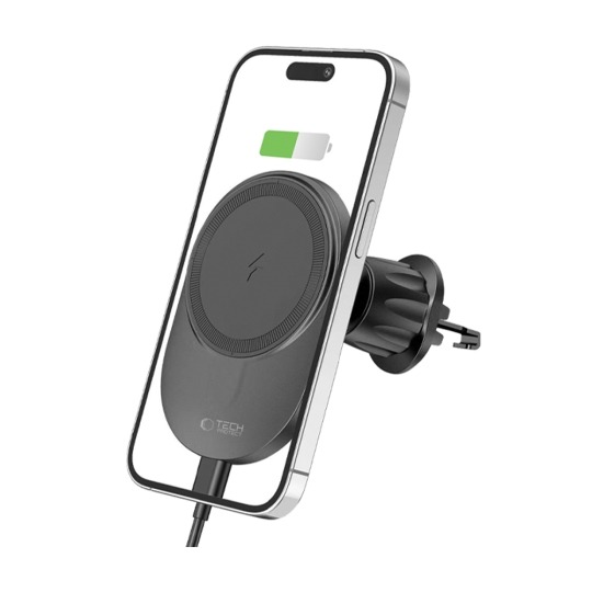 Suport auto Tech-Protect cu încărcare wireless, 15W, compatibil MagSafe, negru
