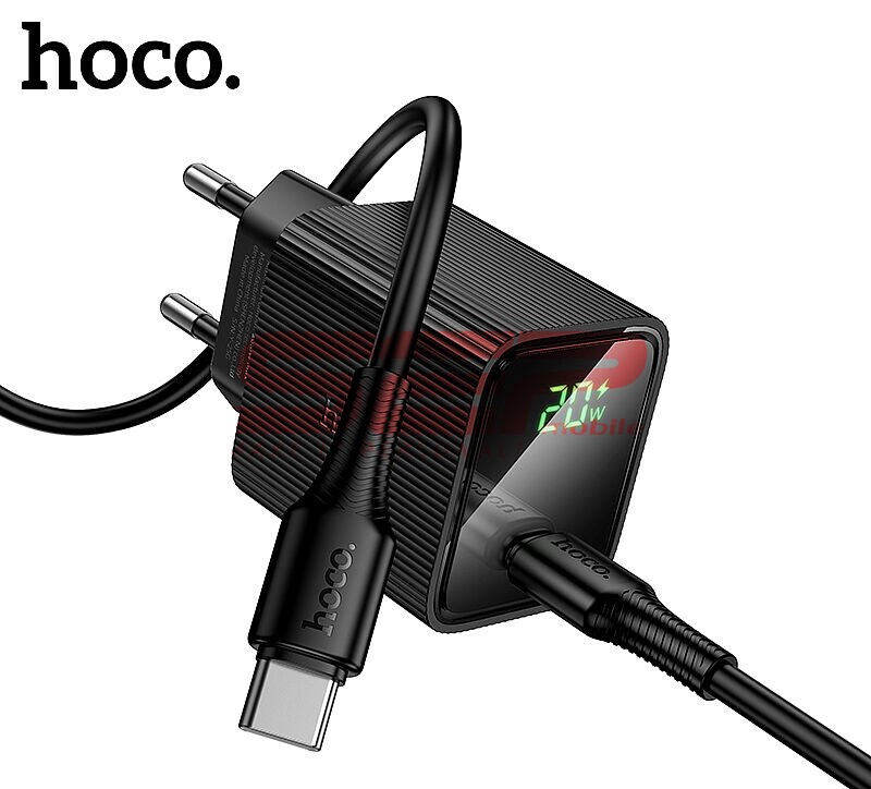 Incarcator retea Fast Charge Type-C - Type-C 20W cu display digital Hoco. CS82A