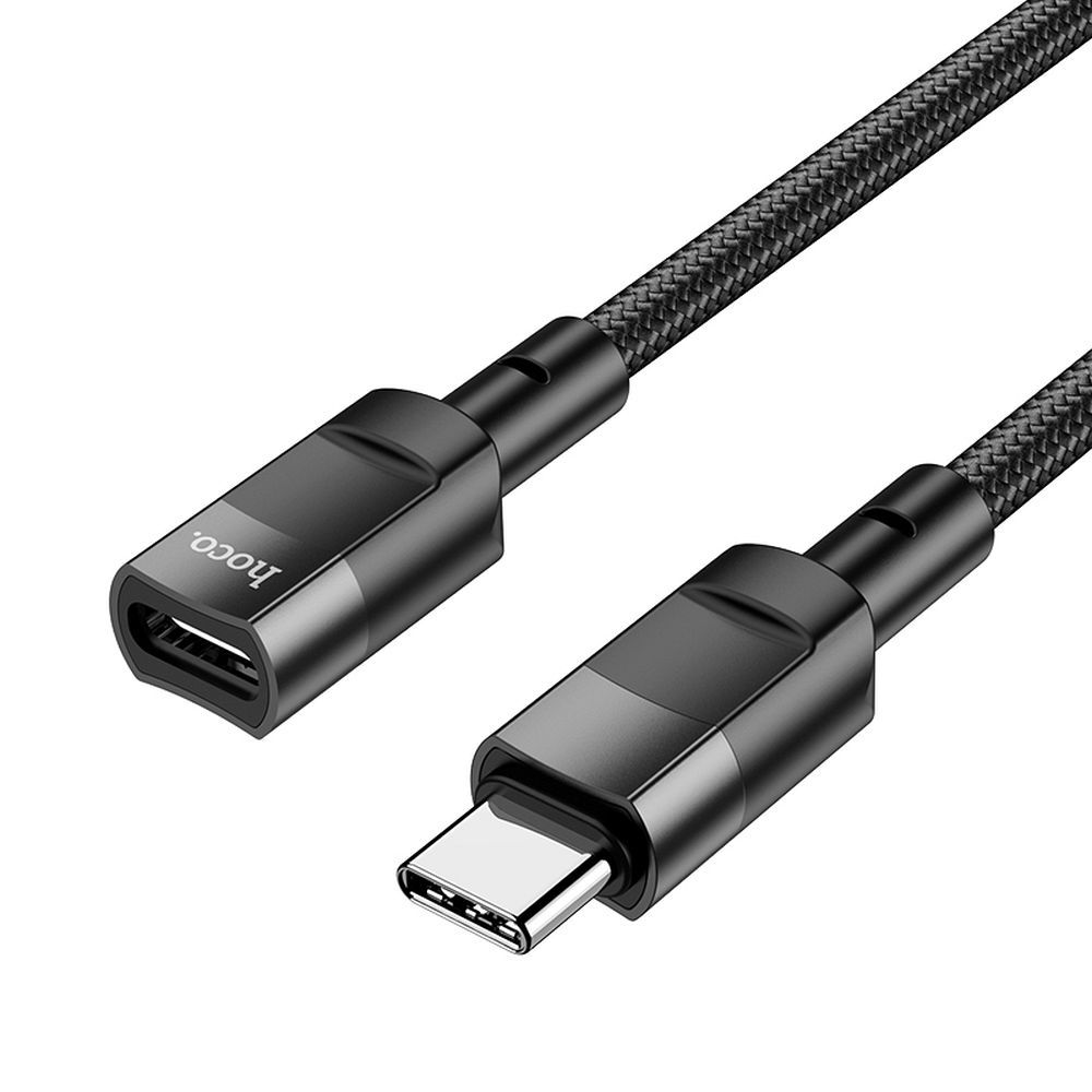 Adaptor OTG USB-C la USB-C (mamă-tată) 3A, Hoco U107, 1.2 m, negru