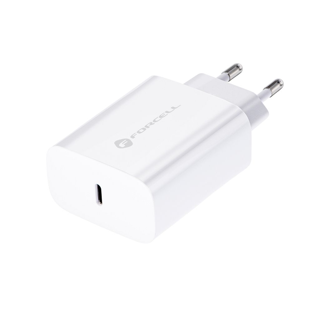 Încărcător rețea Forcell USB C, QC4.0, PD 3A, 25W, Alb