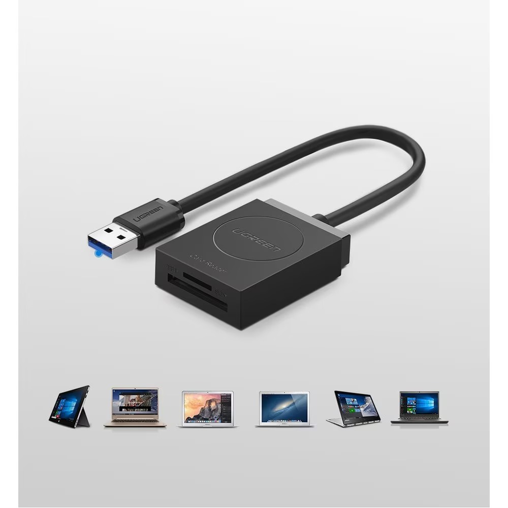 Cititor de carduri SD/micro SD Ugreen, USB 3.0, negru