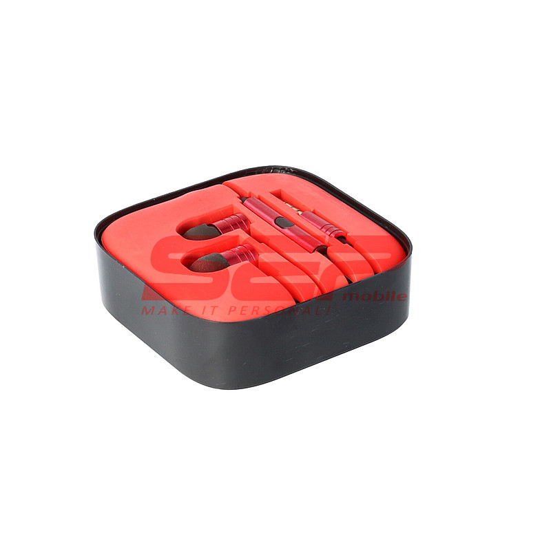 Casti audio In-Ear Stereo Metal universal 3,5mm RED