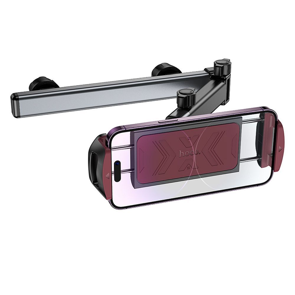 Suport auto universal hoco. pentru telefon / tabletă pentru tetieră telescopică (4.5″ – 13″) H69, negru și roșu