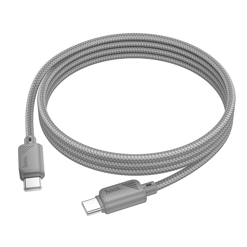 Cablu date și încărcare USB-C la USB-C, 3A, 60W, 1m, Hoco X113, gri