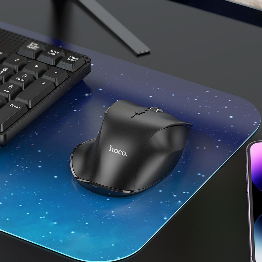 Mouse wireless hoco. 2.4G, 1600 DPI, GM24, negru
