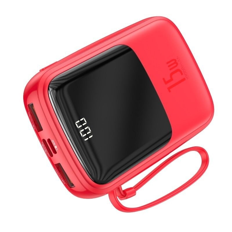 Powerbank cu cablu Lightning Baseus, 10.000 mAh, rosu