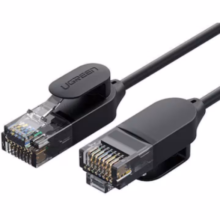 Cablu retea Ugreen NW122 Ethernet Cat. 6A, mufat 2xRJ45, UTP, 1m, negru