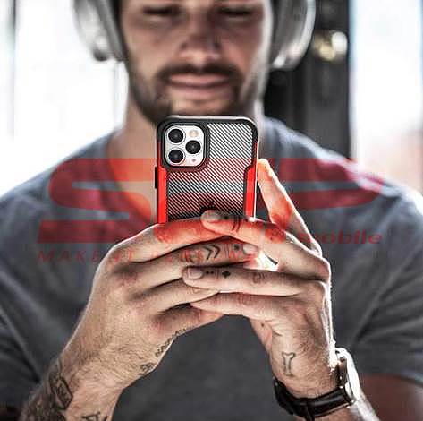 Toc TPU+PC Carbon Fiber Apple iPhone 11 Pro Max Silver
