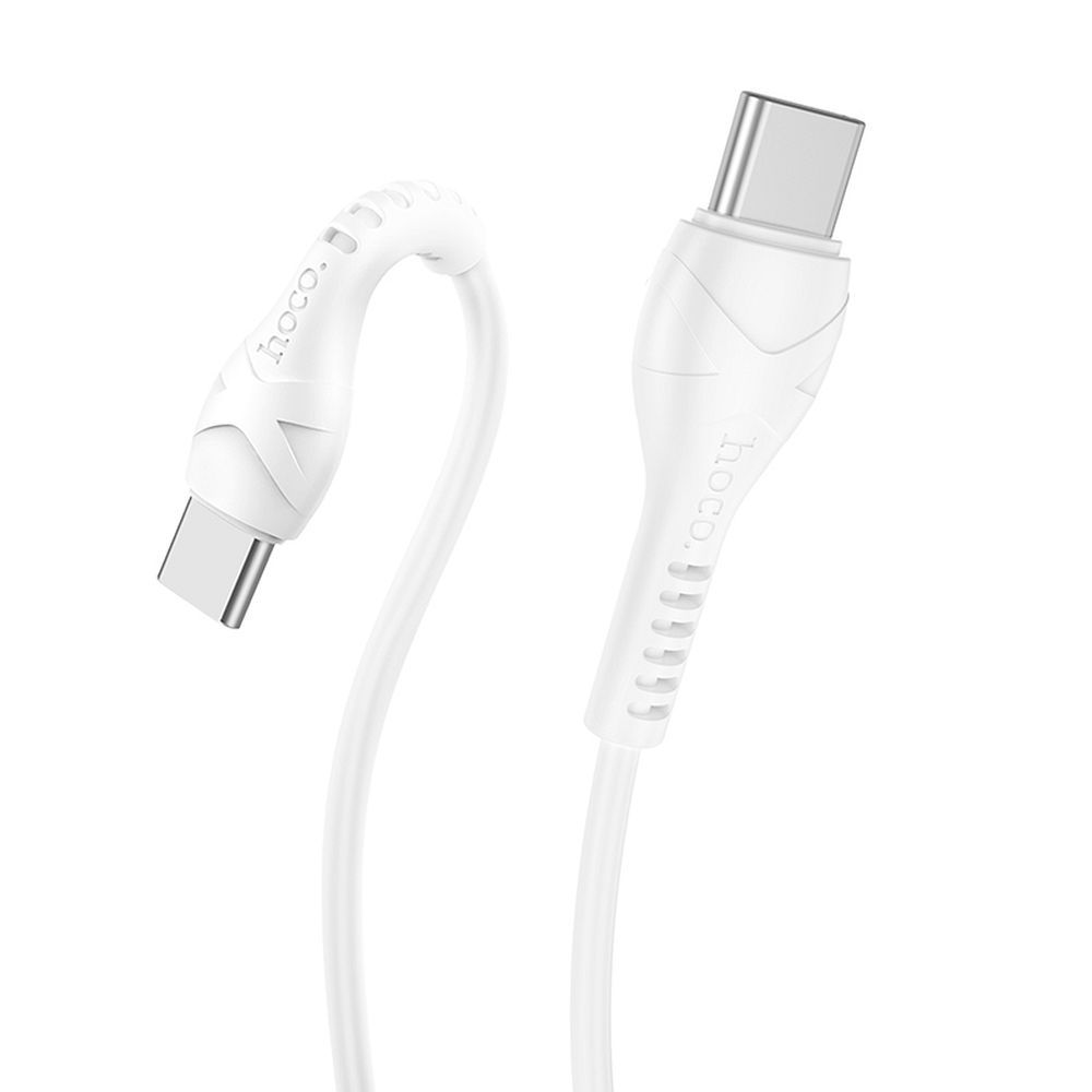 Cablu date și încărcare USB-C la USB-C, PD 60W, 1m, Hoco X37, alb