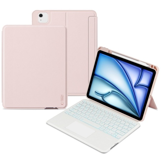Husă cu tastatură Tech-Protect pentru iPad Air 4 / 5 / 6 / 7 , roz