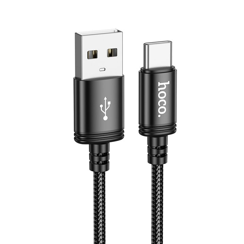 Cablu date și încărcare USB-A la USB-C, 3A, 2m, Hoco X89, negru