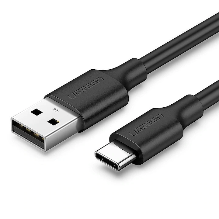 Cablu date si încărcare Ugreen, USB-A la USB-C, 0.25m, negru
