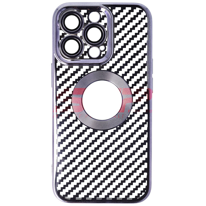 Toc TPU Luxury Carbon Fiber Apple iPhone 13 Pro Purple