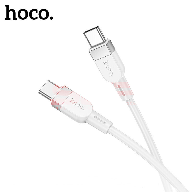 Cablu date soft silicone Type-C - Type-C 60W Hoco X109 WHITE