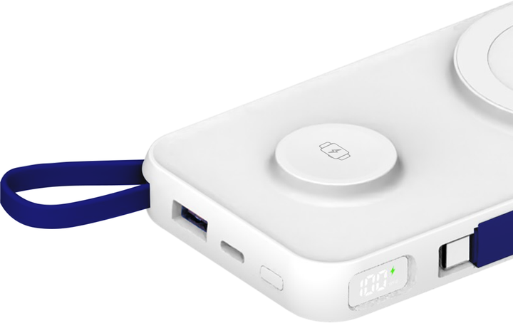 Powerbank 3mk PastelUp 10.000mAh, 15W, compatibil MagSafe, alb