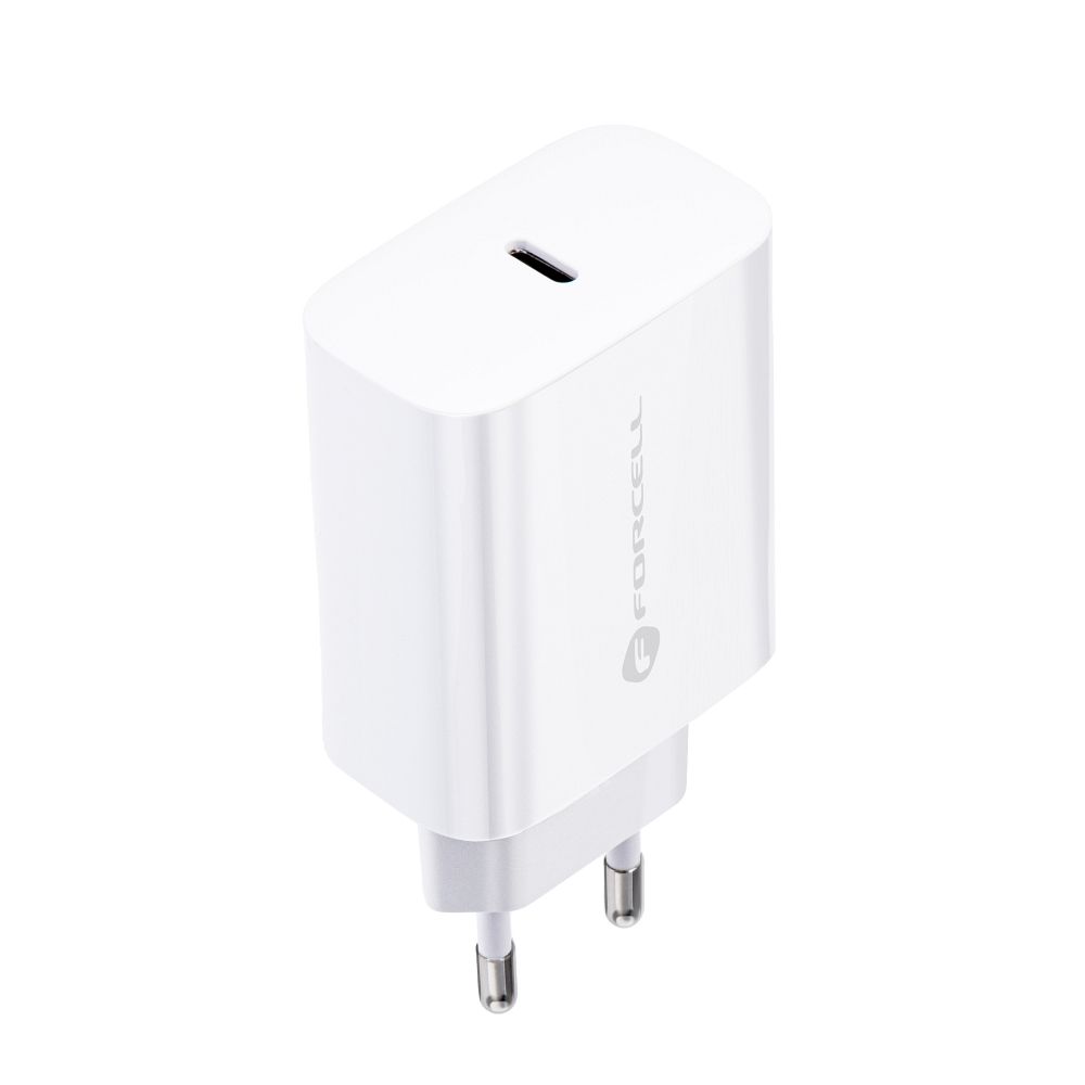 Încărcător rețea Forcell USB C, QC4.0, PD 3A, 25W, Alb