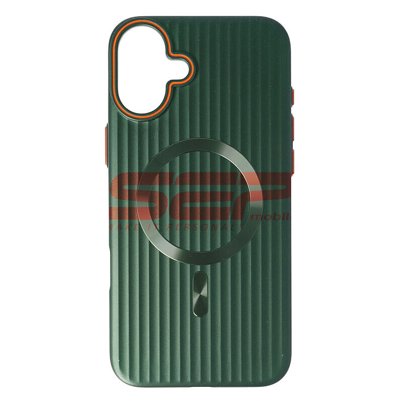 Toc PC Metallic Lines Magsafe Apple iPhone 16 Plus Green