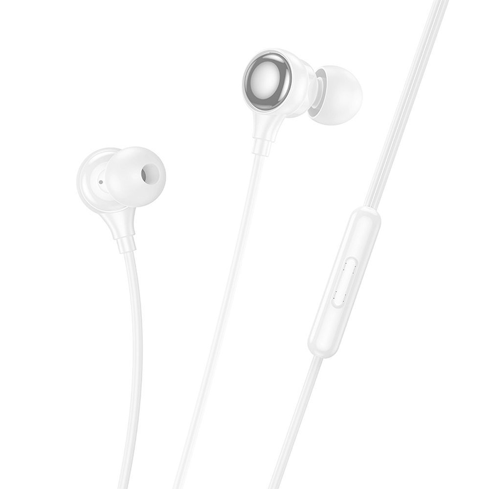 Căști cu fir Jack 3.5 mm, Hoco M116, albe