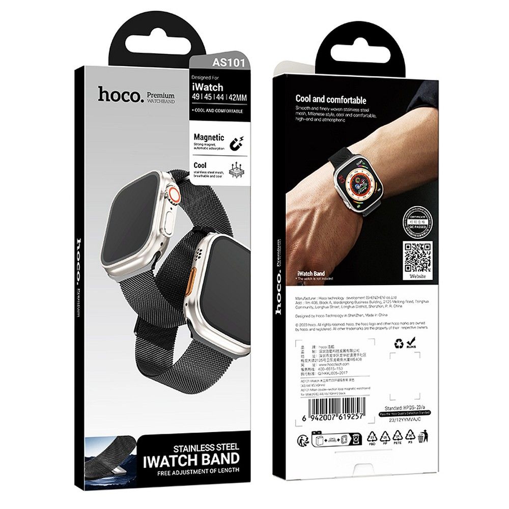 Curea hoco. pentru Apple Watch 42 / 44 / 45 / 49 mm, negru