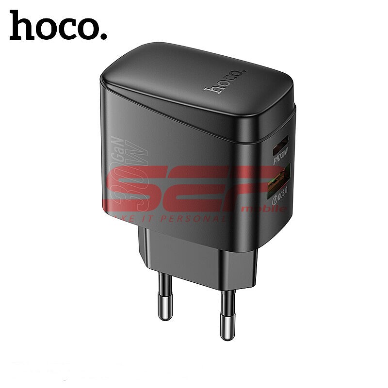 Incarcator retea Super Fast Charging USB-A + USB-C 30W Hoco. CS61A