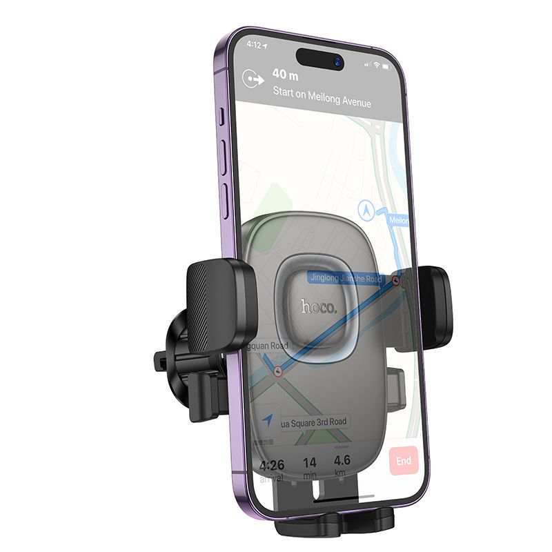 Suport auto telefon hoco. grilă ventilație, H75, negru