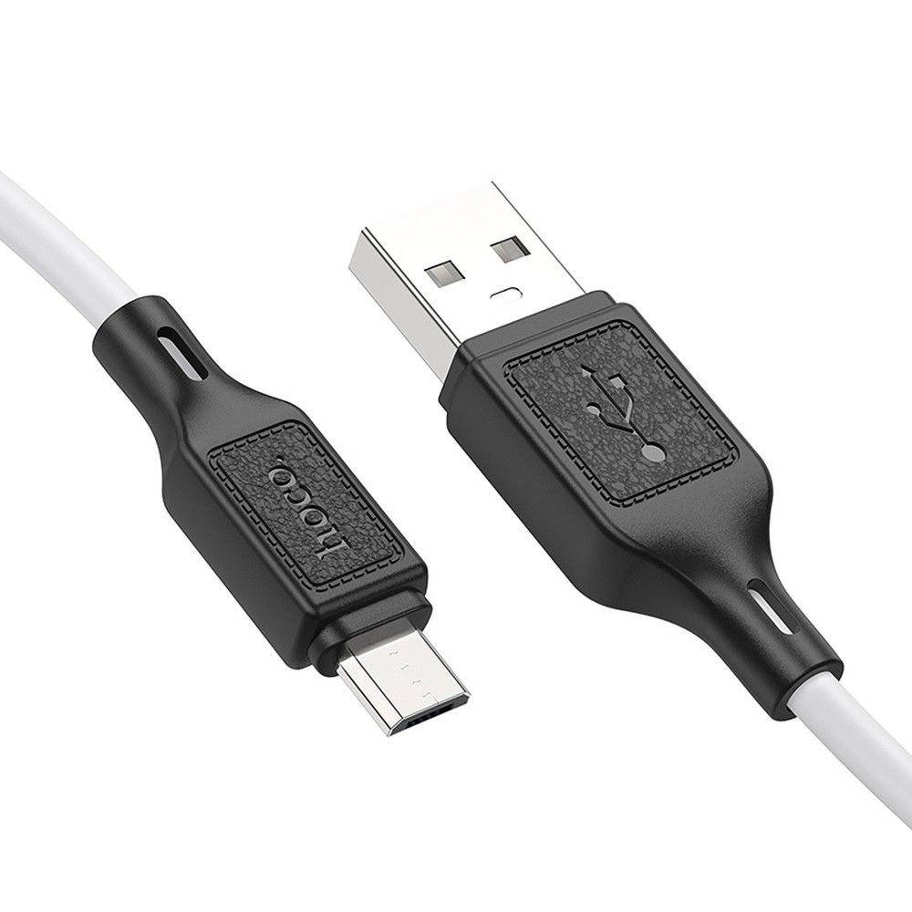 Cablu date și încărcare USB-A la Micro-USB, 2.4A, 1m, Hoco X90, alb